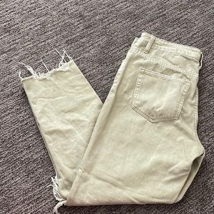 Distressed mom jeans